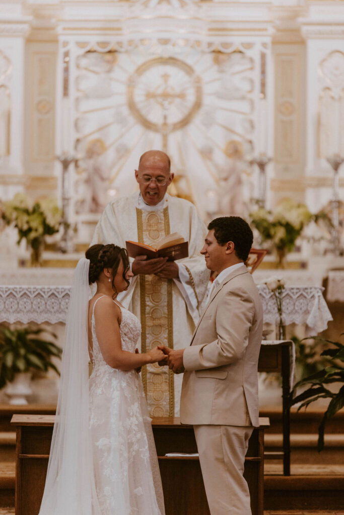 couple exchanging vows