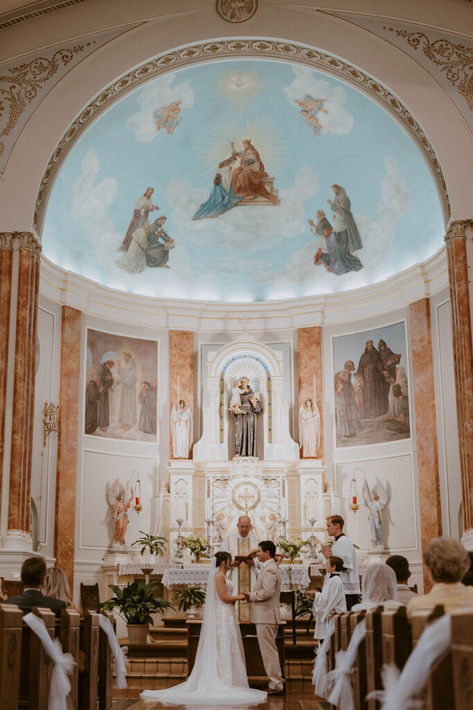 beautiful summer wedding at the Saint Anthony of Padua Church in Illinois