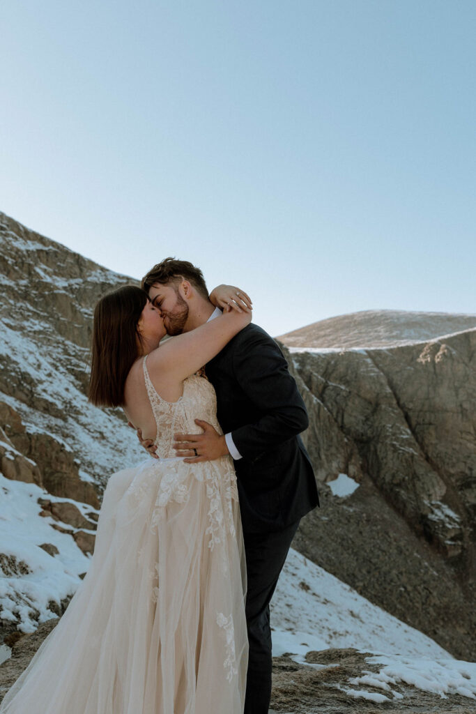 newly weds having a post wedding photoshoot in colorado