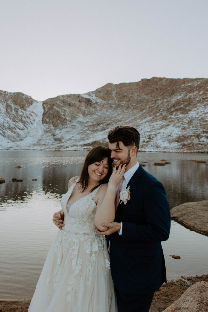 newly weds having a post wedding photoshoot in colorado

